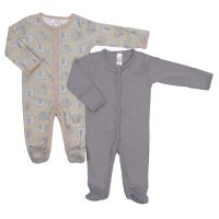 CC213-SS: Boys 2 Pack Sleepsuits (0-6 Months)